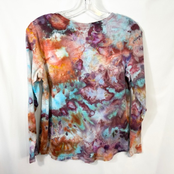 Old Navy‎ Small Top Handmade Tie Dye Long Sleeve Earthy Boho Artsy Grunge 1391 - Picture 3 of 10